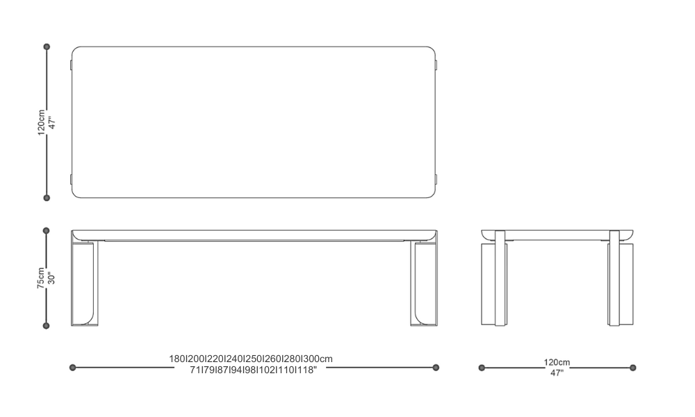 Image of the main dimensions of the product